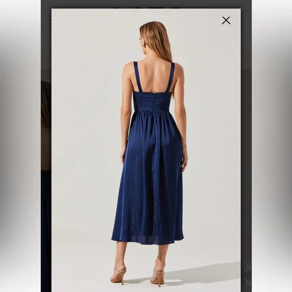 Astr Navy Blue Midi Dress - Picture 2 of 4